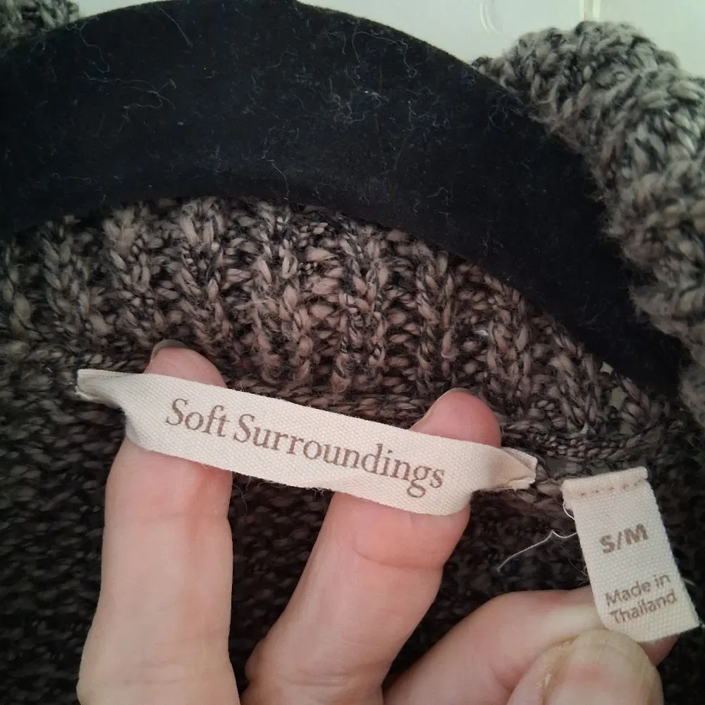Soft Surroundings Chiang Mai Crossover Wrap Cardigan Sweater Cape Poncho Sz S/M - Picture 8 of 13